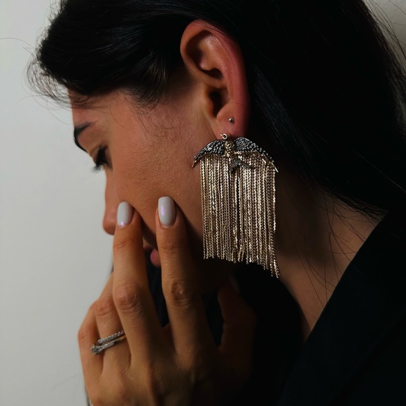 New Sparrow Dangle Earrings Bird Gold Silver Boho Statement - Picture 3 of 6